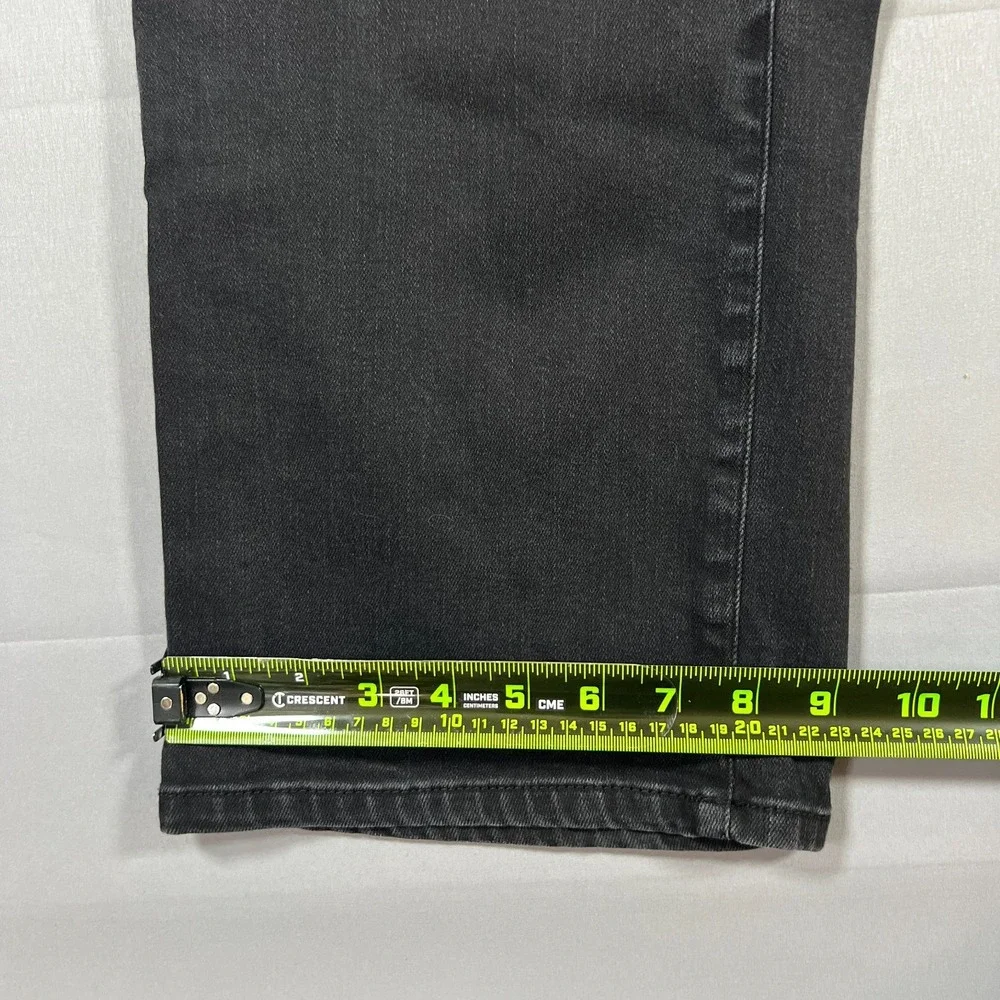 St John's Bay Jeans Womens 24W Black Denim Cotton Stretch High Rise Straight Leg